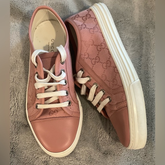 Gucci canvas & Leather low top sneaker soft pink/rose - Picture 4 of 8